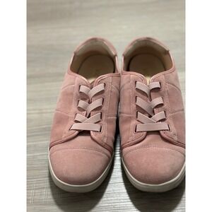 Vionic Pink Suede Lace Up Fashion Sneakers Women's Size 9 Wide